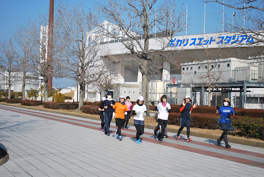 ③ 各コース「ランニング」　いいお天気すぎて、いい汗いっぱい💦 ②