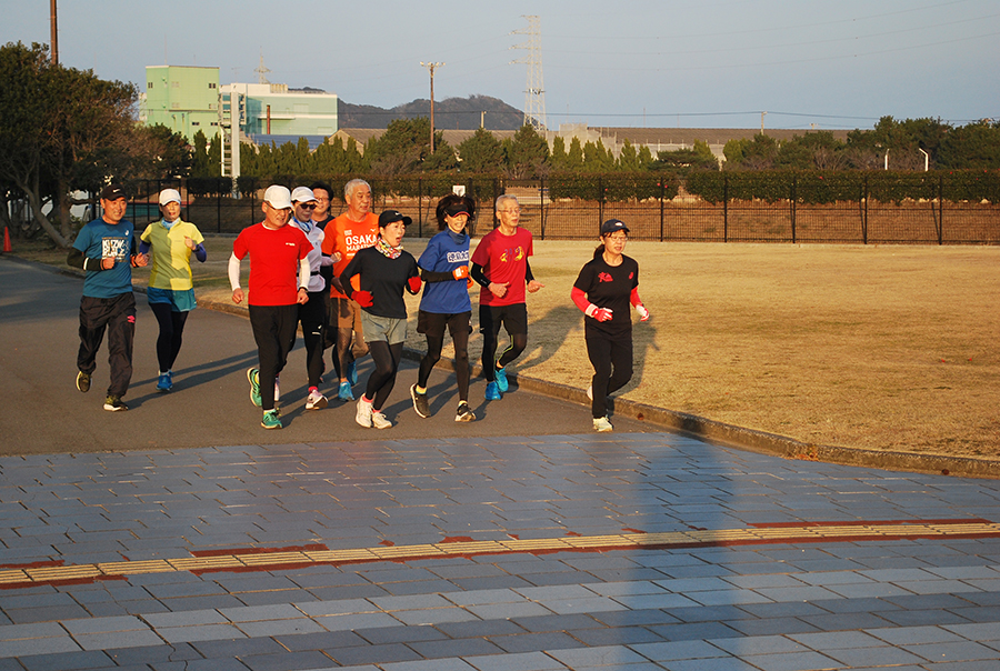 ③ 各コース「ランニング」　いいお天気すぎて、いい汗いっぱい💦 ④